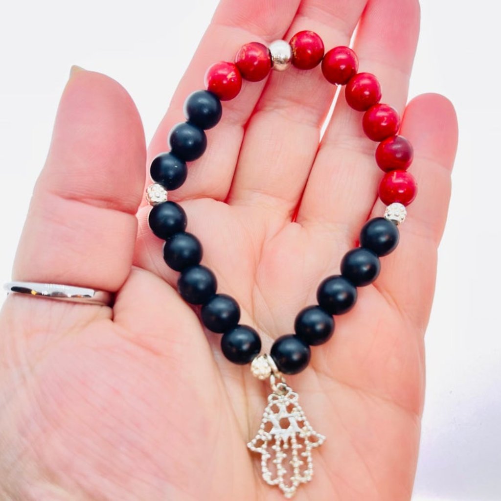 925ss Charm Red Jasper Healing Crystal Bracelet